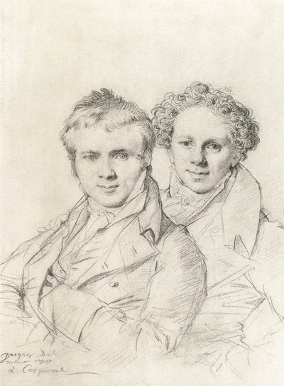 Double Portrait of Otto Magnus von Stackelberg and Jacob Linckh by Jean Auguste Dominique Ingres